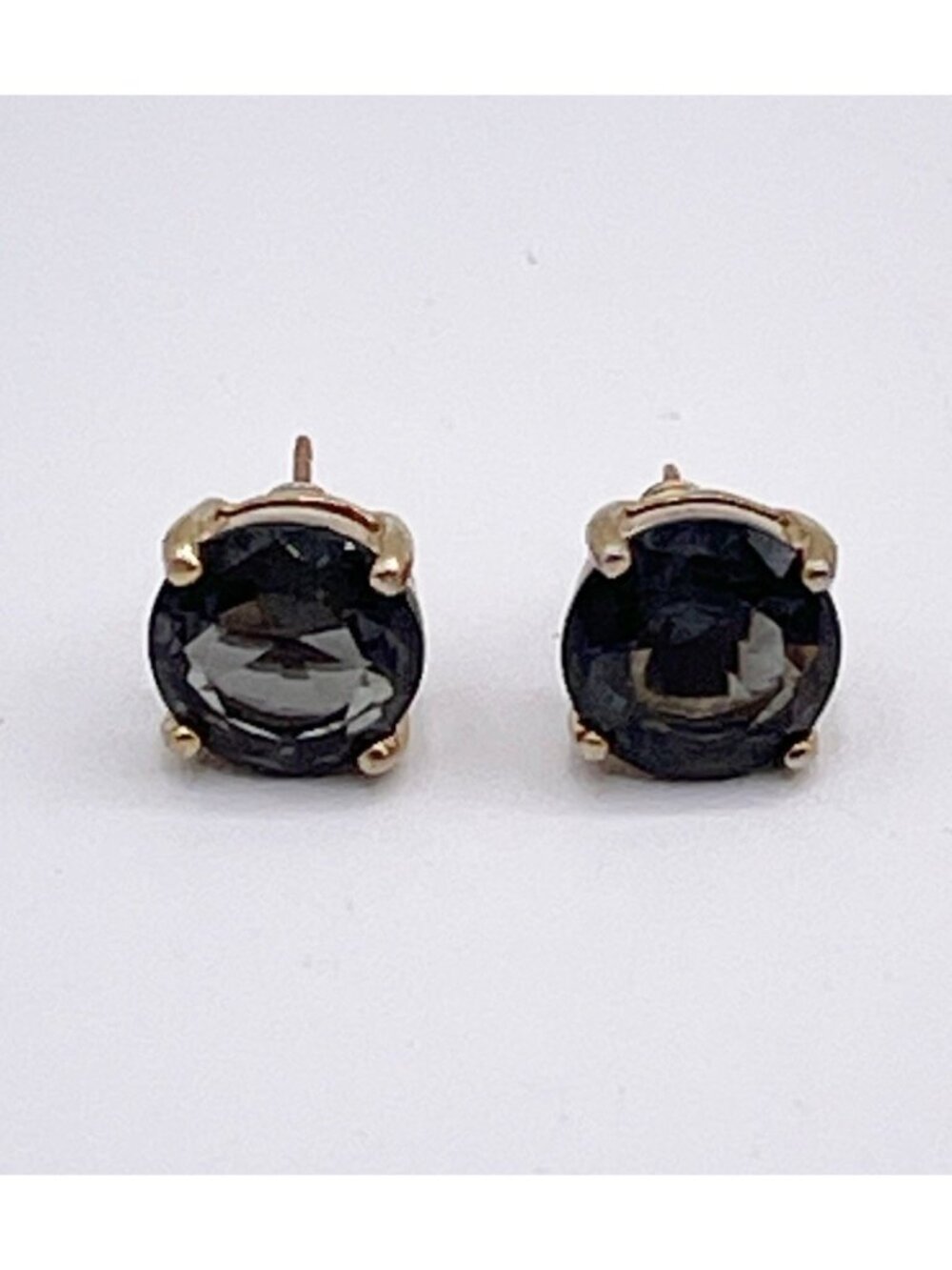 Kate Spade New York Gumdrop Gold Tone Stud Pierced Earrings in Black Diamond